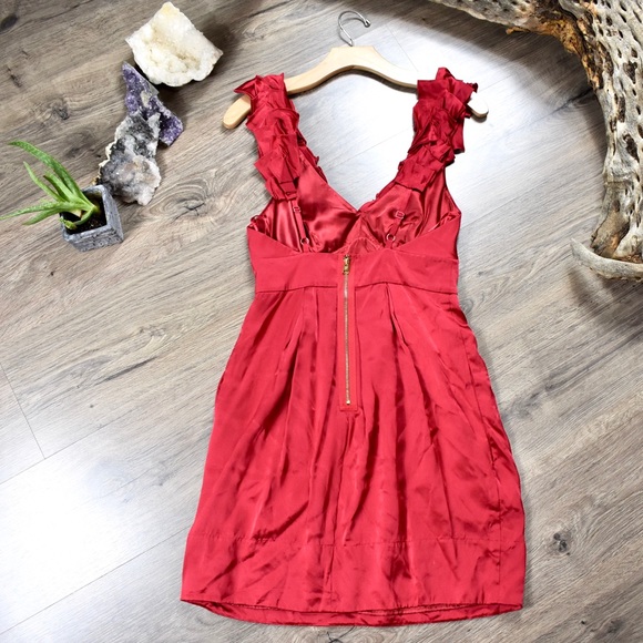 BCBGMaxAzria silk ruffled cocktail mini - Picture 5 of 7